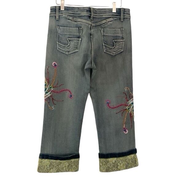 Style New York Embellished Cropped Phoenix Jeans  15.5” X 22.5” - Picture 4 of 6